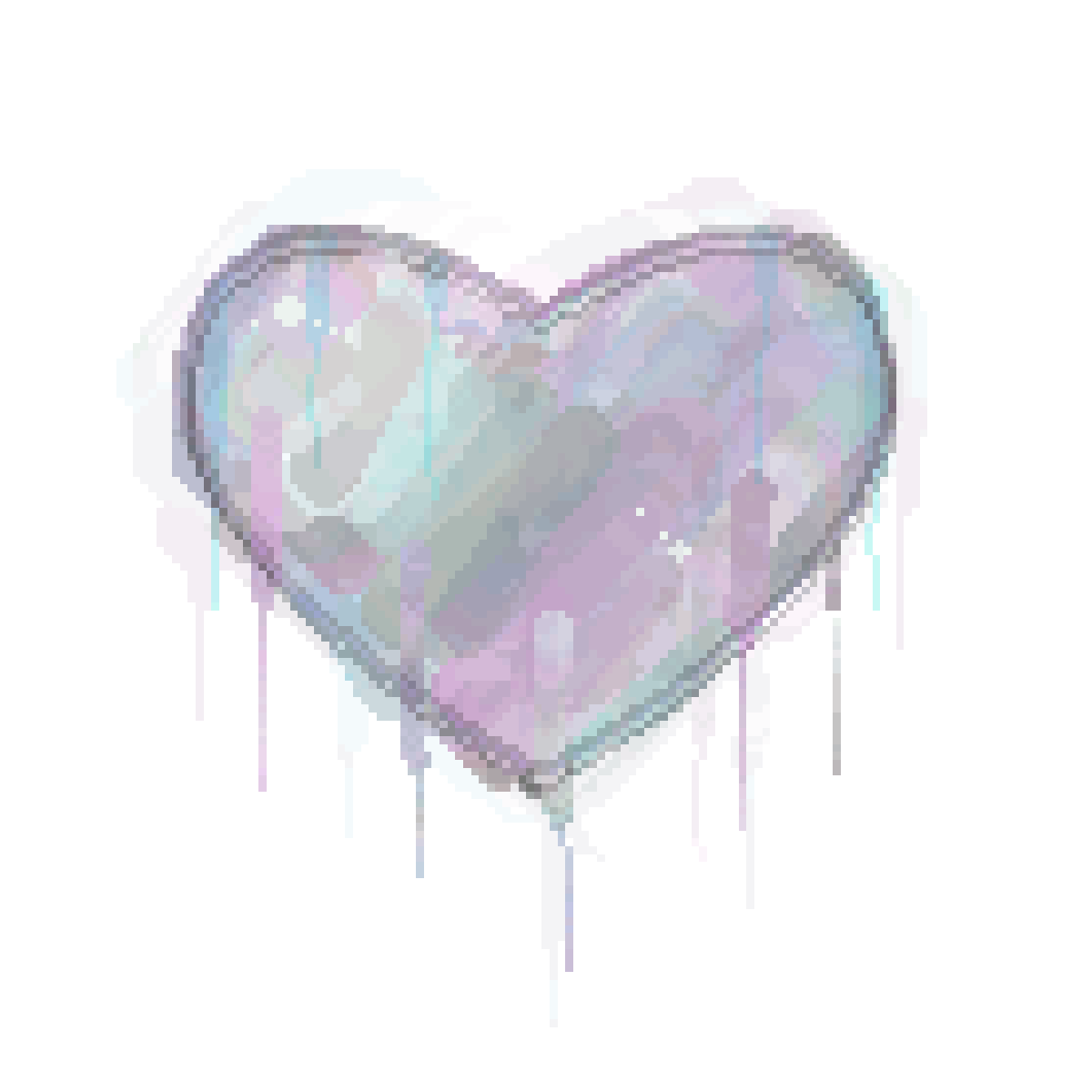 Watercolor Pixel Heart